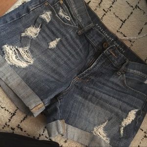 Articles of Society distressed denim shorts